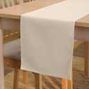 Encasa XO Table Runner 13x91 in Long | Cotton Canvas Fabric | Natural Solid Color | Machine Washable & Durable