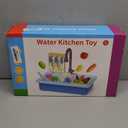 JUKUDAHU Play Sink with Running Water, Play Kitchen Toys Sink for Kids 3 4 5 6 7 Years Old, Electrical Dishwasher, Color Changing Kitchen Accessories, Dishes Games, Gifts for Toddlers 3-5