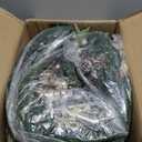 Adeeing Christmas Garland with Lights, Champagne Gold 6FT 20LED Pre-Lit Christmas Garland with Ball Ornaments, Ribbons, Pine Cones and Artificial Antlers for Door Mantle Stairs Christmas Decoration