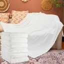 Preboun 6 Pcs Sublimation Throw Blanket Thick Plush Blankets Soft Fuzzy Blanket White Blank Blanket for DIY Custom Personalized Sublimation Photo (50 x 60 Inch)