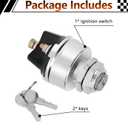 4 Position Universal Key Ignition Switch, Ignition Switch with Key Fit Car, Forklift, Trailer, Truck, Tractor and More, Starter Switch 12V Acc/Off/IGN/Start