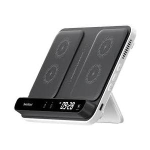 Dual Wireless Charger Stand, Swan Scout 504, Foldable Wireless Charging Station Pad for iPhone Air/17/16/15 Series, Samsung Galaxy S25/S24/S23, Google Pixel 10/9/8, Android Phones, Air Pods/Galaxy Buds