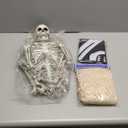 3 Pcs Halloween Skeleton with Pirate Flag and Fish Net, Car Trunk or Treat Decor, Party Favors for Indoor/Outdoor Use