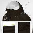 SaphiRose Long Sleeve Rain Jacket Extra Length Waterproof Rain Poncho with Hood and Pockets for Adults (Black) S