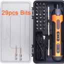 Power Screwdriver,Electric Small Drill,with LED Lights&USB Charging Battery,Speed Adjustable,Electric&Manual,Includes USB Cable&29pcs Bits Set,1 Bit Extender,Carrying Case