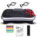 Fitness Vibration Plate - Increases Muscle Strength, Reduces Belly Fat - Training at Home With Included Resistance Bands and Remote Control - Vibration Plate With 5 Programs, 99 Intensity Levels