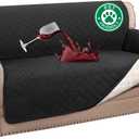 Turquoize 100% Waterproof Couch Cover Sofa Covers for 2 Cushion Couch Loveseat Covers Triple Non-Slip Couch Cover for Dogs Washable Furniture Protector Cover for Pets, Kids,Dog (Loveseat 54", Black)