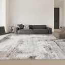 OMERAI Washable Rug 8'x10' Abstract Machine Washable Area Rugs for Living Room Ultra-Thin Non Slip Stain Resistant Modern Large Carpet for Bedroom Dining Room Office Brown Grey