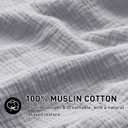 EMME Muslin Cotton Duvet Cover Set Queen Size Linen Like Soft Breathable Lightweight Summer Comforter Cover Set with Zipper Closure (Light Grey, Queen, 90"x90")