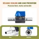 2 Pack 1/4" Hose ID Barb Mini Ball Valve, Stainless Steel Small Shut Off Valve with Clamps Kit for Water Oil Gas (1/4 Inch)