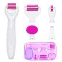 YaFex Derma Roller for Face and Body - 6 in 1 Titanium Microneedling Roller Kit Micro Needle Roller, 300 and 720 Needles 0.25mm,1200 Needles 0.3mm with 5 Replaceable Heads