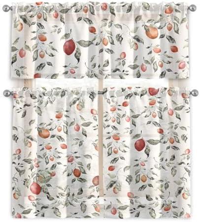 Farmhouse Floral Boho Kitchen Curtains 36 Inch Length Durable Flower, 3 Piece Set, Vibrant Colors Seasonal Kitchens Window Curtain Over Sink for Decor Blackout (54"W x 36"L (Pack of 1))