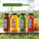 24 PACK, 12 OZ Reusable Plastic Juice Bottles with Caps, Plus 24 Labels & 2 Silicone Funnels - Clear Juicing Bottles for Juice, Smoothies, Ginger, Tea, Coffee - Food Grade & Leakproof Travel Bottles