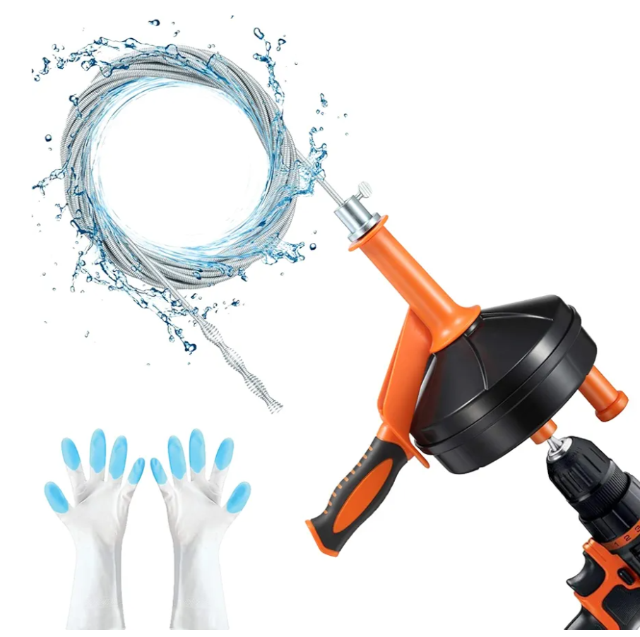 Breezz Drain Auger, Clog Remover with Drill Adapter