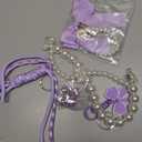 8PCS Tote Bag Decor Kit, Decorative Bow & Pom Pom Accessories, Compatible with YETI Camino 20/35/50 Carryall, Bogg Beach Tote Bags (Purple Plum)