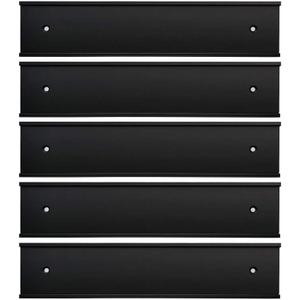Nameplate Holder Wall or Door 5Pack Black 2“ × 8”