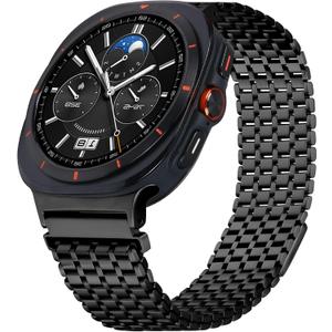 Compatible With Galaxy Watch Ultra Bands 47mm (2025/2024) Men Business Casual Ultrathin Magnetic Metal Stainless Steel Galaxy Watch 7 Ultra Bands