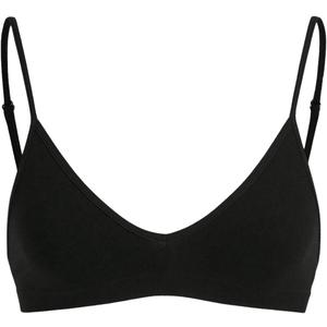 SweatyRocks Women's Triangle Bralette V Neck Wireless No Padded Bra Comfortable Everyday Bras (Large, Black)