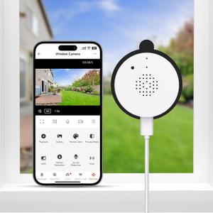2K Window Camera, 2.4G WiFi Indoor Cameras with Night Vision for Home Security, Motion Detection, 2-Way Audio, US Based Cloud