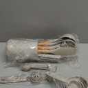 Silicone Cooking Utensils Set - AVGPD Silicone Kitchen Utensils for Cooking Wooden Handles, 446F Heat Resistant Kitchen Utensil Spatula Sets w Holder, Gadgets for Non-Stick Cookware BPA FREE (Khaki)