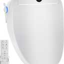 Launs Bidet Toilet Seat Elongated, Electric Bidet Seat for Bathroom 225 | with Instant Warm Water, Warm Air Dryer, Self-Cleaning Nozzle, Soft Close Lid, Night Light