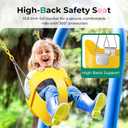 DECORLIFE Toddler Swing - High Back Full Bucket Seat for Ages 1-3, 330lb Capacity, Baby Infant Swing Outdoor with Safety Design, Plastic-Coated Chains, Carabiners for Backyard, Garden-Yellow