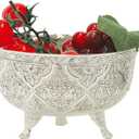 Medieval Silver fruit Bowl, 50 oz Pedestal Bowl For Entertaining，Decorative Bowl For Kitchen Counter Or Table Decor，Vintage salad bowl， Premium Grain Bowls, 7 inchPoke Bowl