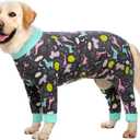 Surgery Recovery Suit Female Male for Dogs After Surgery Medium Large Dogs Onesie,Lightweight Dog Recovery Suit for Shedding Prevent Licking Surgical Wound,Dog Pajamas Pjs,Full Belly (28 (Chest 26.77 in | Backlength 18.11), Dark gray)