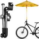 Xiaokeis Bicycle Umbrella Stand, Umbrella Holder for Stroller, Stainless Steel Bicycle Mount Holder, Hands Free Umbrella Holder, Adjustable Bike Umbrella Stretch Mount Stand Holder (Black)