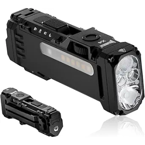 WUBEN X4 EDC Flat Flashlight with RGB Light, 1500 Lumens Mini Flashlight with Tactical Switch and Magnetic, IP68 Portable Pocket Clip USB C Flash Light for Camping, Checking, Emergencies