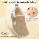 BARERUN Toddler Slippers Wide Waterproof House Shoes Fuzzy Suede Moccasin Slippers for Kids Barefoot Adjustable Indoor Outdoor Slip On Warm Winter Shoes (Beige)