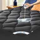 BEDLORE Waterproof Queen Mattress Pad, Quilted Fitted Mattress Topper with Deep Pocket 6"-18", Breathable & Noiseless Mattress Protector Bed Cover Padded, Machine Washable