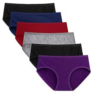 Womens Cotton Underwear Low Rise Briefs Breathable Ladies Hipster panties, XL
