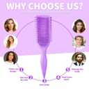 Curl Brush,Curl Defining Brush,Curly Hair Brush,for Shaping Curls, Waves & Coils, Reduces Frizz and Pulling, Ideal for All Hairstyles (Purple)