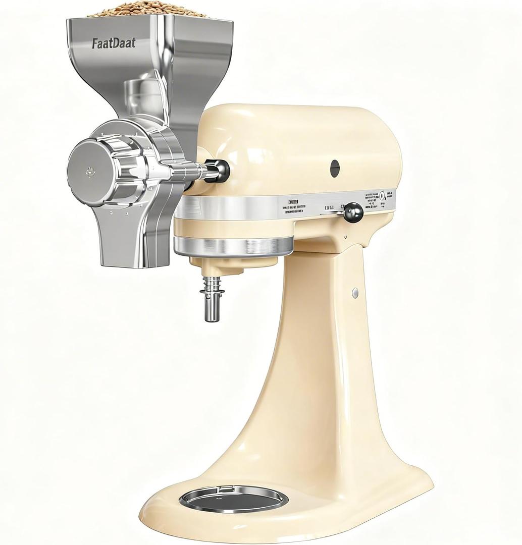 Metal Grain Mill Attachment for KitchenAid Stand Mixer 12-Level Grind Adjustment, All-Metal Construction for Grinding Grains, Spices & More