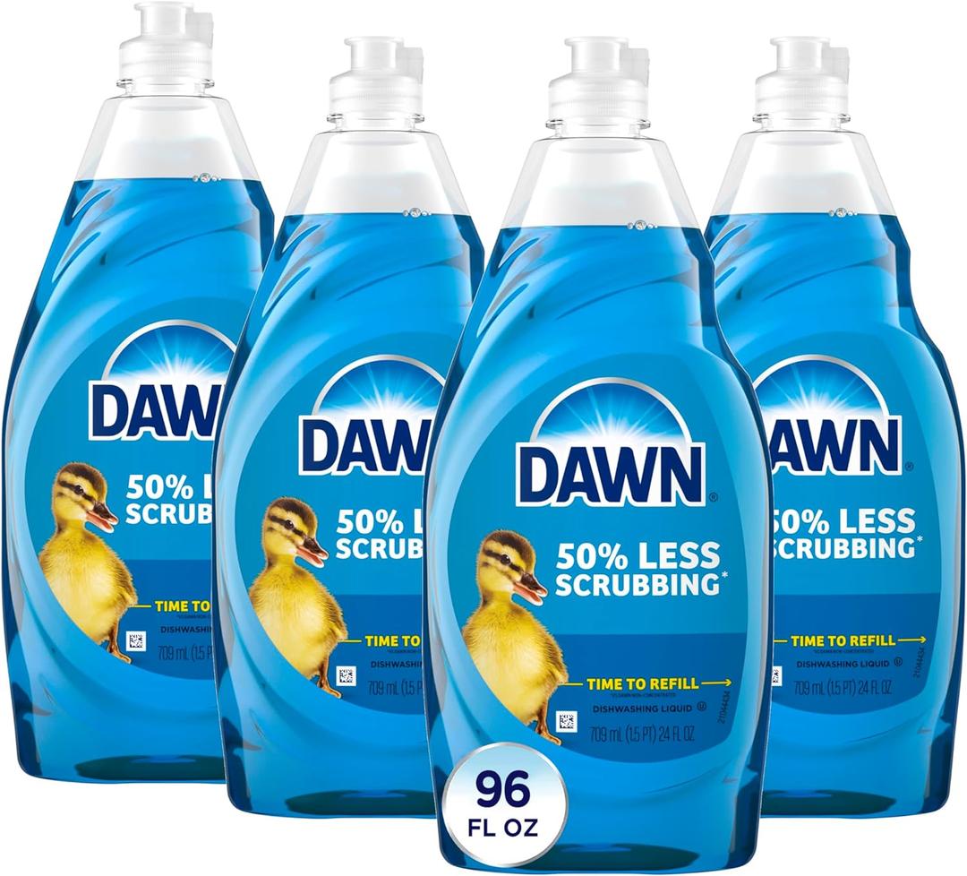 Dawn Ultra Dish Soap, Dishwashing Liquid, Original, Dish Soap Liquid, Dish Soap Refill, 4x24 Fl Oz Bundle