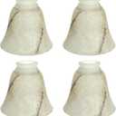 Aspen Creative 23108-4 Transitional Style Replacement Alabaster Glass Shade with Hand Painted Veins, 2-1/8" Fitter Size, 4-3/4" high x 5-3/8" diameter, 4 Pack