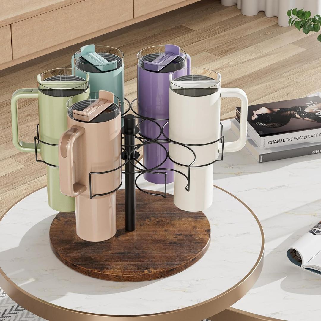 Water Bottle Organizer for Stanley 20/30/40oz,360° Rotatable Tumbler Organizer for Owala Yeti,Cabinet Organizer for Cups,Kitchen Organizers and Storage for Stanley Cup Accessories (Black)