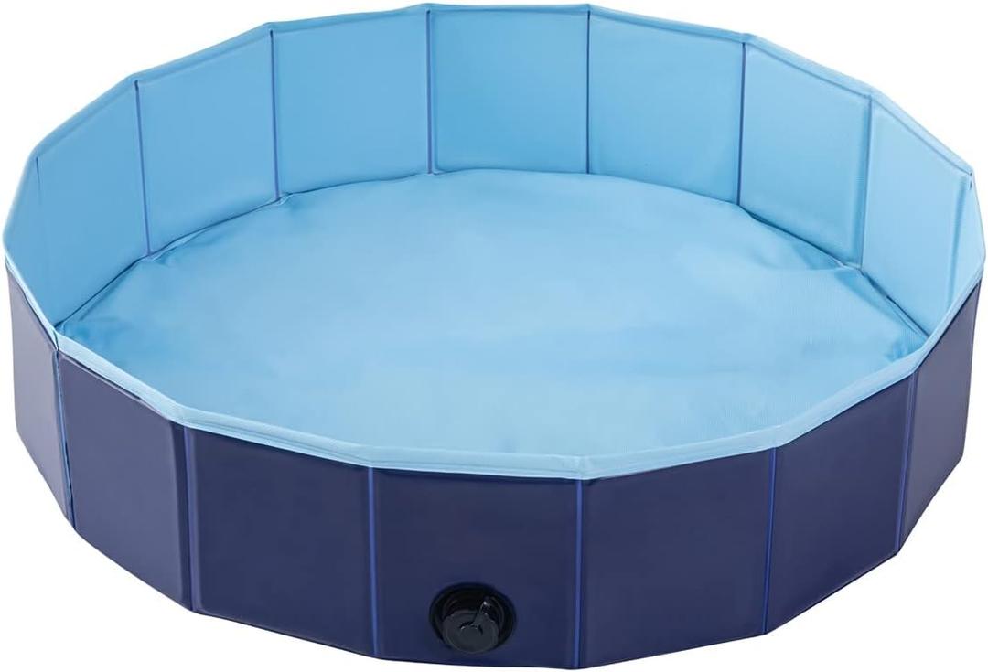 Collapsible Sand and Water Table for Toddler - Portable Baby Sensory Play Pit with Foldable Design, Summer Fun, Creative Play, Pet Bathing, Ball Pit Games and Small Sandbox - Easy to Store (Dark Blue)