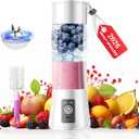 2026 Newly Upgraded Portable Smoothie Blender - Cordless Personal Blender Rechargeable, 13Oz Juice Cup BAP Free, 20,000Rpm Speed Powerful Blending, Freshly Squeezed in Sports/Office, Mother's Day (White)