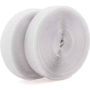 Sew on Hook and Loop Tape 5/8 Inch Wide,16.4 Feet Non-Adhesive Back White Hook and Loop Strips Sewing Fastening Tape Fabric Fastener Sewing Hook Loop Non Adhesive Interlocking Tape