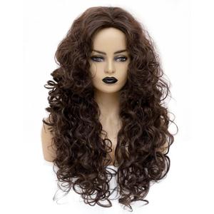 28 Inches Long Wavy Wigs for Women Dark Brown Natural Curly Synthetic costume Hair Wig Fluffy Full Head Halloween Wig