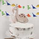 2 x Colorful Dinosaur Hanging Paper Decoration (4 Strings X 8.2ft), Dino with Leaves Paper Garland Party Streamers, Wildlife Animal Hanging for Kids Bedroom Decor Dinosaur Birthday Party Supplies