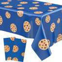Oudain 2 Sheets Cookie Birthday Party Supplies Cookie Tablecloth 54 x 108 Inch Plastic Table Covers for Birthday Party Decorations