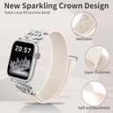 4 x Braided Stretchy Bands with Magnetic Clasp for Apple Watch Band 40mm 38mm 41mm 42mm 44mm 45mm 46mm 49mm, Bling Crown Designer Soft Nylon Sport Solo Loop for iWatch Series 10 9 8 7 6 5 4 3 Ultra 2 1 SE (HH-Starlight color)