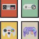 2 x Poster Master 4-Piece Controllers Print - Gaming Poster - Geeky & Pop Art - Retro Game Consoles Design - Gamer Gift - Colorful Game Room, Man Cave or Boy's Bedroom Decor - 8x10 UNFRAMED Wall Art