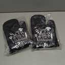 2 x This Sxxt is Going to be Delicious Funny Black Oven Mitts with Hanging Loop and Silicone Non-Slip, Women Men Cooking Baking BBQ Utensils 2-Piece Set, Gifts for Chef Bakers Wife BFF