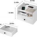 Floating Nightstand Set of 2 Modern Night Stands with Drawer and Open Shelf Cubby Small Bedside End Table with Charging Station Wall Mounted Nightstands Set 2 for Bedroom White, 15.8" W x 11.5" L x 11.5" H