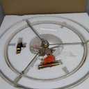 5 Light Semi Flush Mount Close to Ceiling Light Fixture, Cream Linen Fabric Shade, Brushed Bronze Finish 24 inch for Bedroom, Living Room, Dining Room, Hallway (Gold 2 Tier)