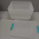 IRIS USA 12 Qt. Plastic Storage Bins Containers with Lids, 4 Pack, Small Sensory Bin, Craft Storage, Craft Organizers & Storage, Organizing Container for Home, Office & Art Supplies, Stackable, Clear